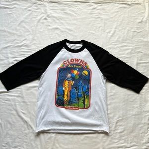 Threadless Clowns are Funny Graphic 3/4 Length Raglan Shirt